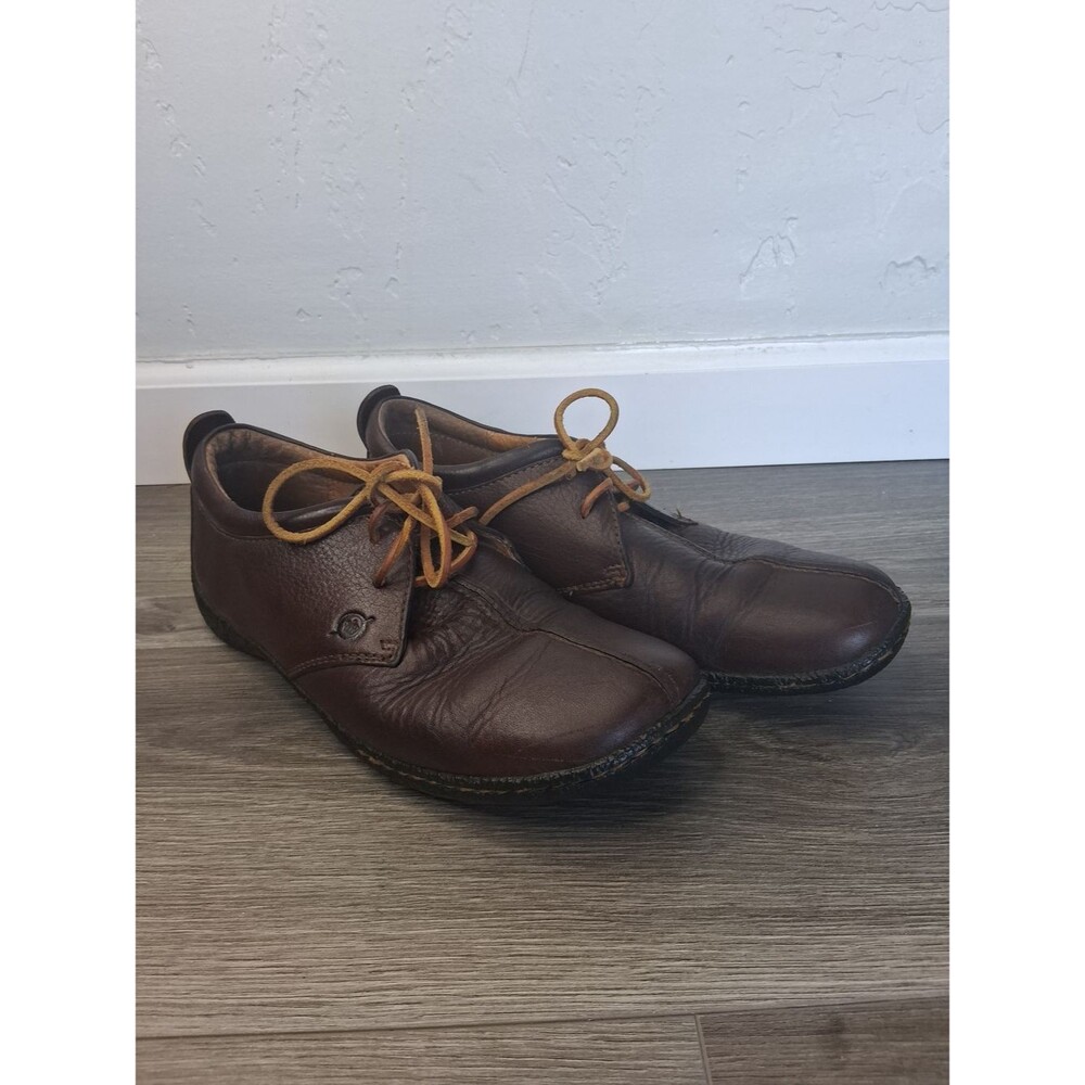 Born Women's Brown Leather Oxford Comfort Shoes Size 8.5 US 40 Handcrafted Lace